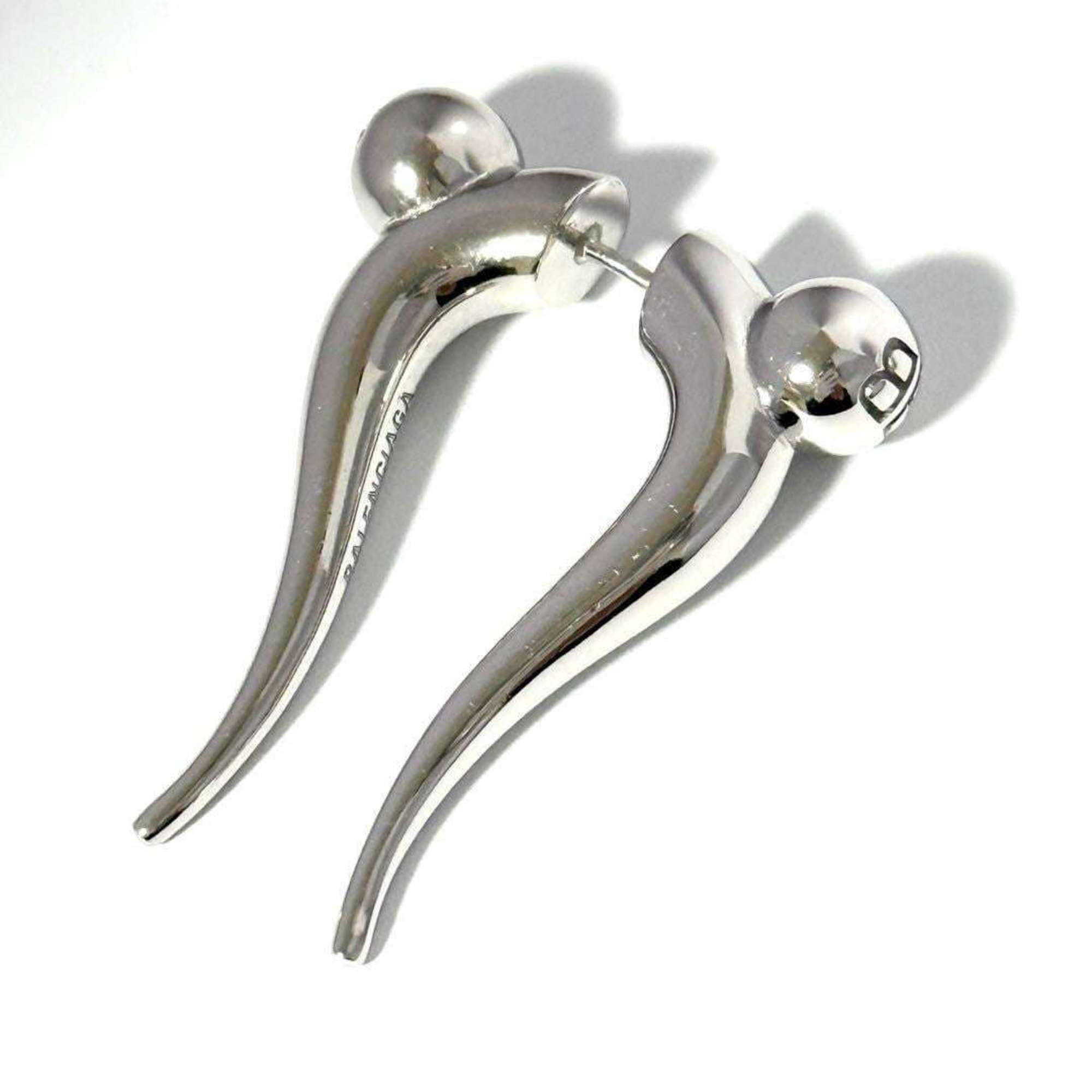 Balenciaga Men's and Women's Force Double Horn Earrings in Silver 925