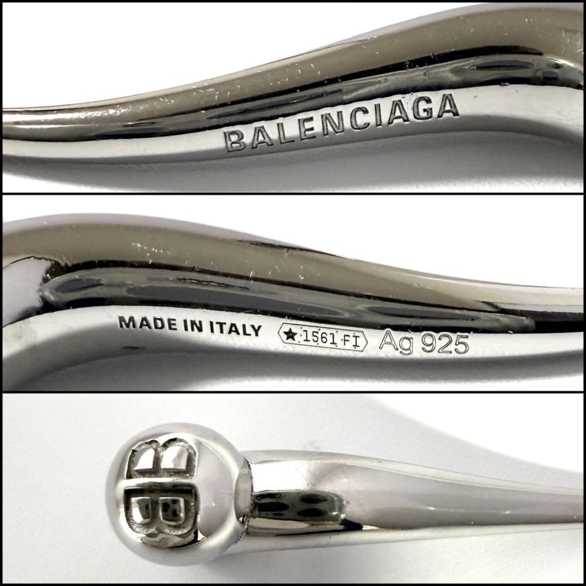 Balenciaga Men's and Women's Force Double Horn Earrings in Silver 925