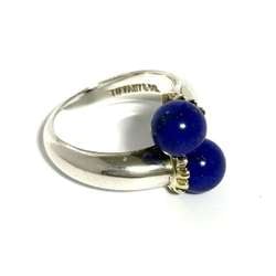 Tiffany Women's Silver Gold Lapis Lazuli Combination Ring