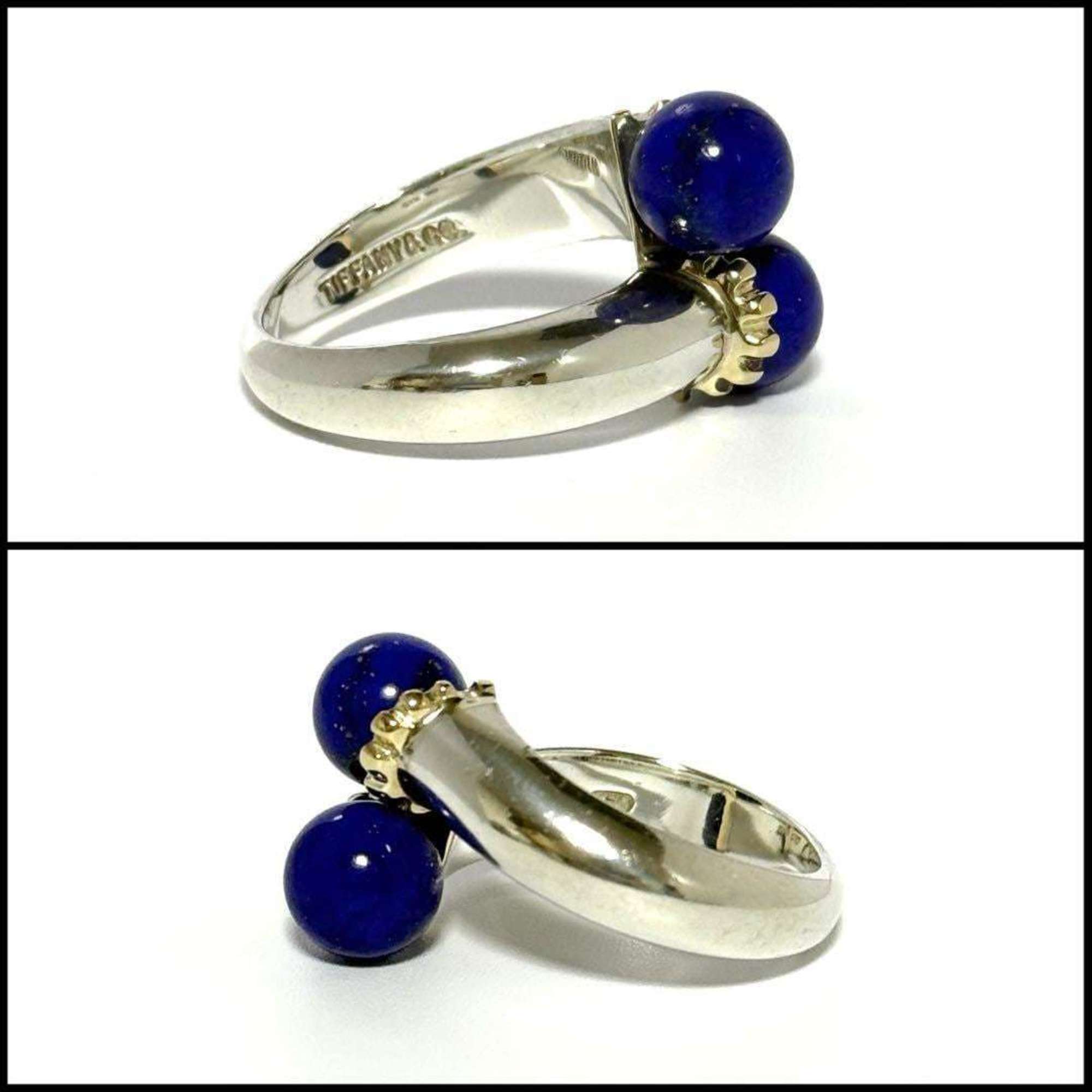 Tiffany Women's Silver Gold Lapis Lazuli Combination Ring