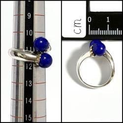 Tiffany Women's Silver Gold Lapis Lazuli Combination Ring