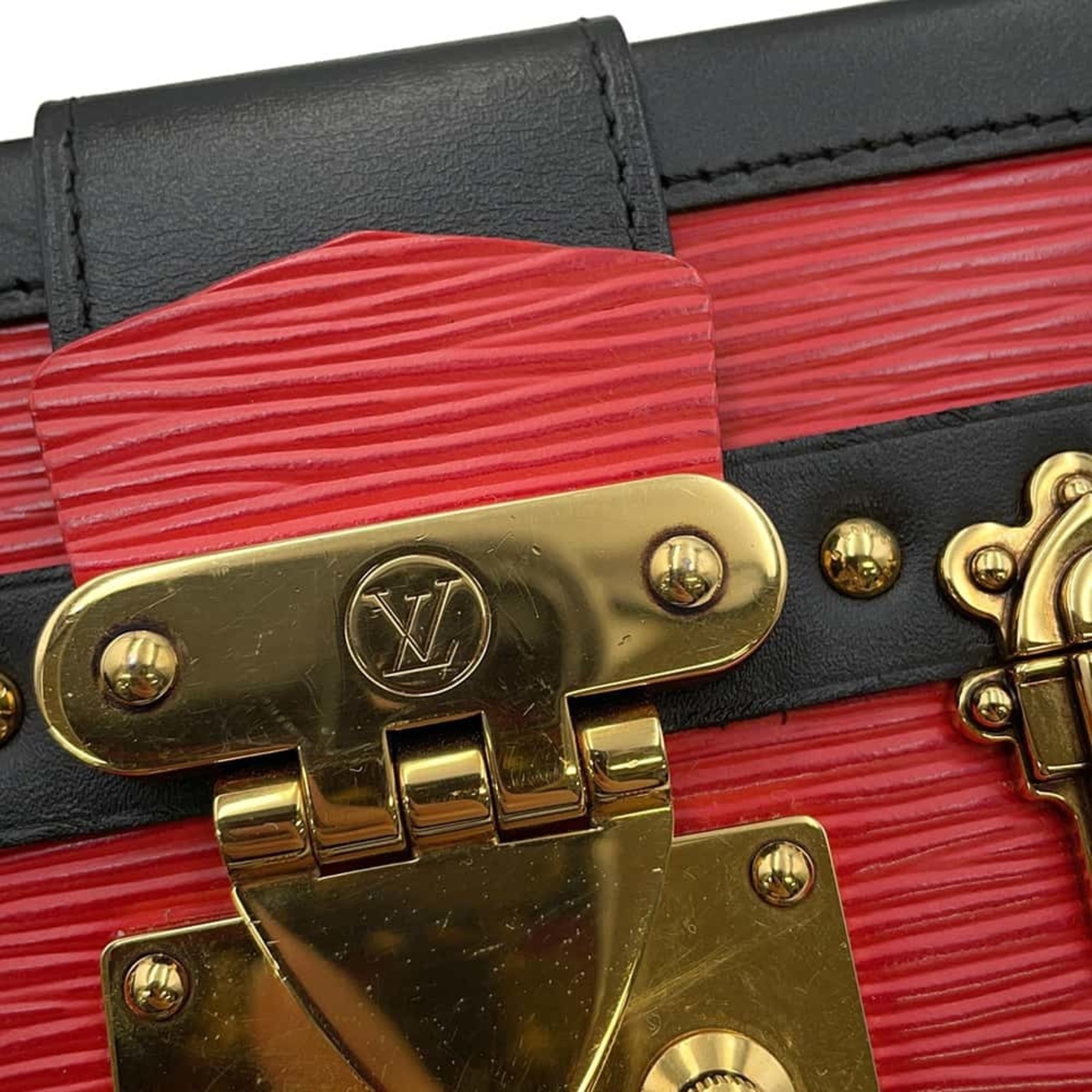 Louis Vuitton Shoulder Bag Epi Petite Malle M54651 LOUIS VUITTON Trunk Red Black