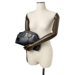 Gucci Shoulder Bag Liber Small Leather 524620 GUCCI Clutch Black