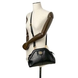 Gucci Shoulder Bag Liber Small Leather 524620 GUCCI Clutch Black