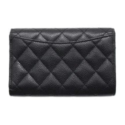 Chanel Wallet Matelasse Coco Mark Caviar Skin Black AP0232 CHANEL Tri-fold