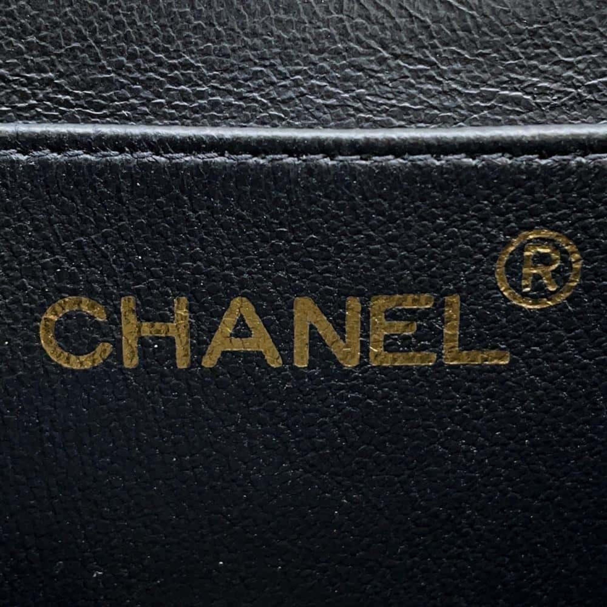 Chanel Chain Shoulder Bag Matelasse 30 Single Flap Lambskin CHANEL Black