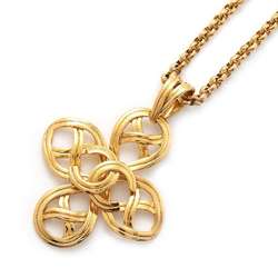 Chanel Necklace Coco Mark Four Leaf Clover Metal 96P CHANEL Pendant