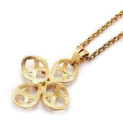 Chanel Necklace Coco Mark Four Leaf Clover Metal 96P CHANEL Pendant