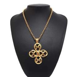 Chanel Necklace Coco Mark Four Leaf Clover Metal 96P CHANEL Pendant