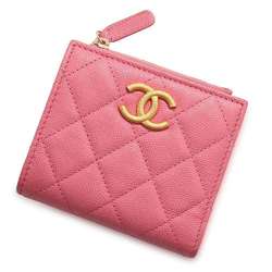 Chanel Bi-fold Wallet Coco Mark Matelasse Caviar Skin AP3519 CHANEL