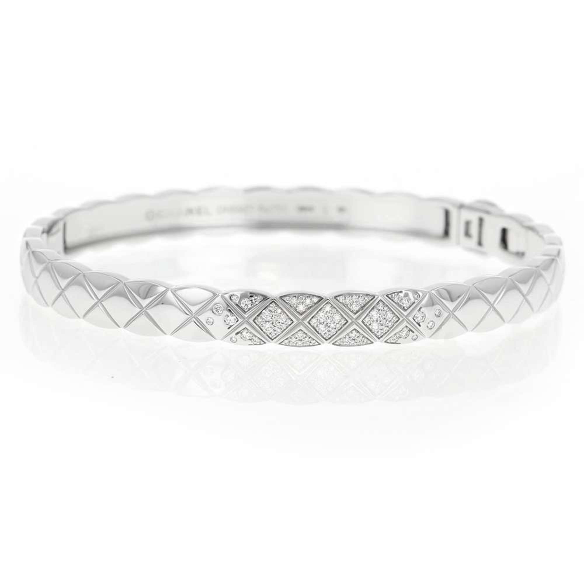 Chanel Bracelet Coco Crush Collection Diamond 81P Approx. 0.25ct K18WG White Gold Size L J11491