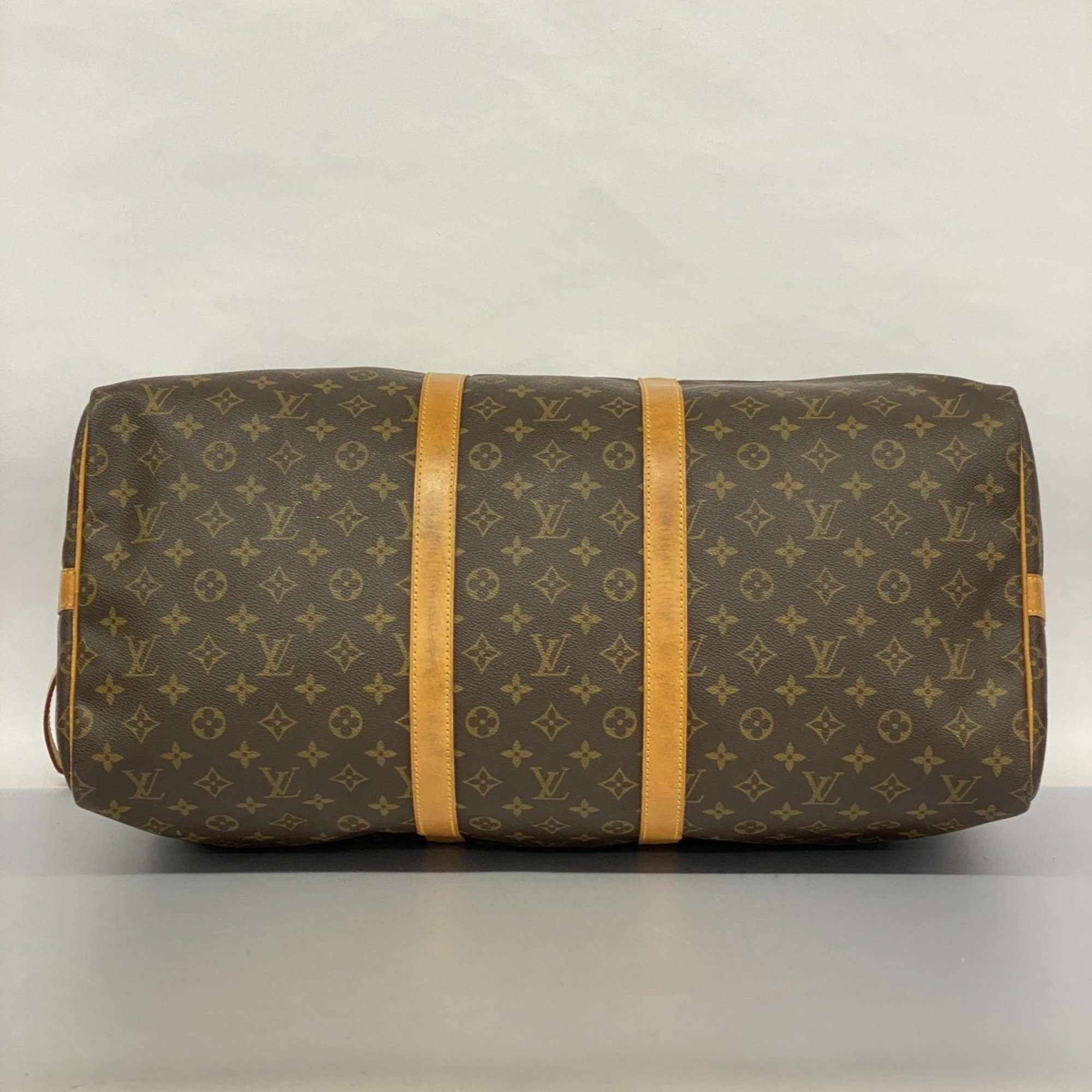 Louis Vuitton Boston Bag Monogram Keepall Bandouliere 55 M41414 Brown Men's Women's