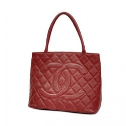 Chanel Tote Bag Reproduction Caviar Skin Red Women's