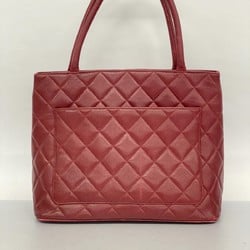 Chanel Tote Bag Reproduction Caviar Skin Red Women's