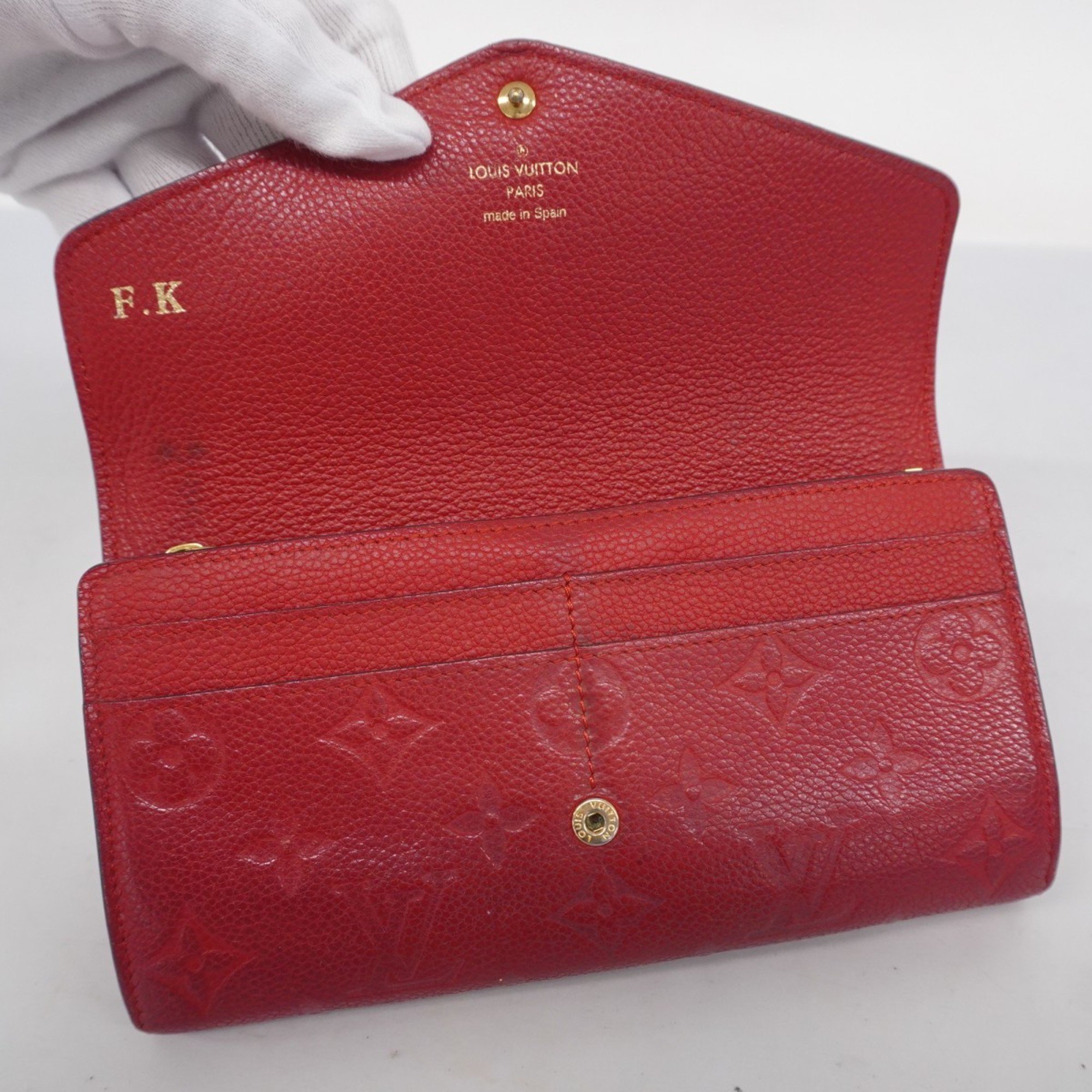 Louis Vuitton Long Wallet Monogram Empreinte Portefeuille Sarah M61181 Cerise Ladies