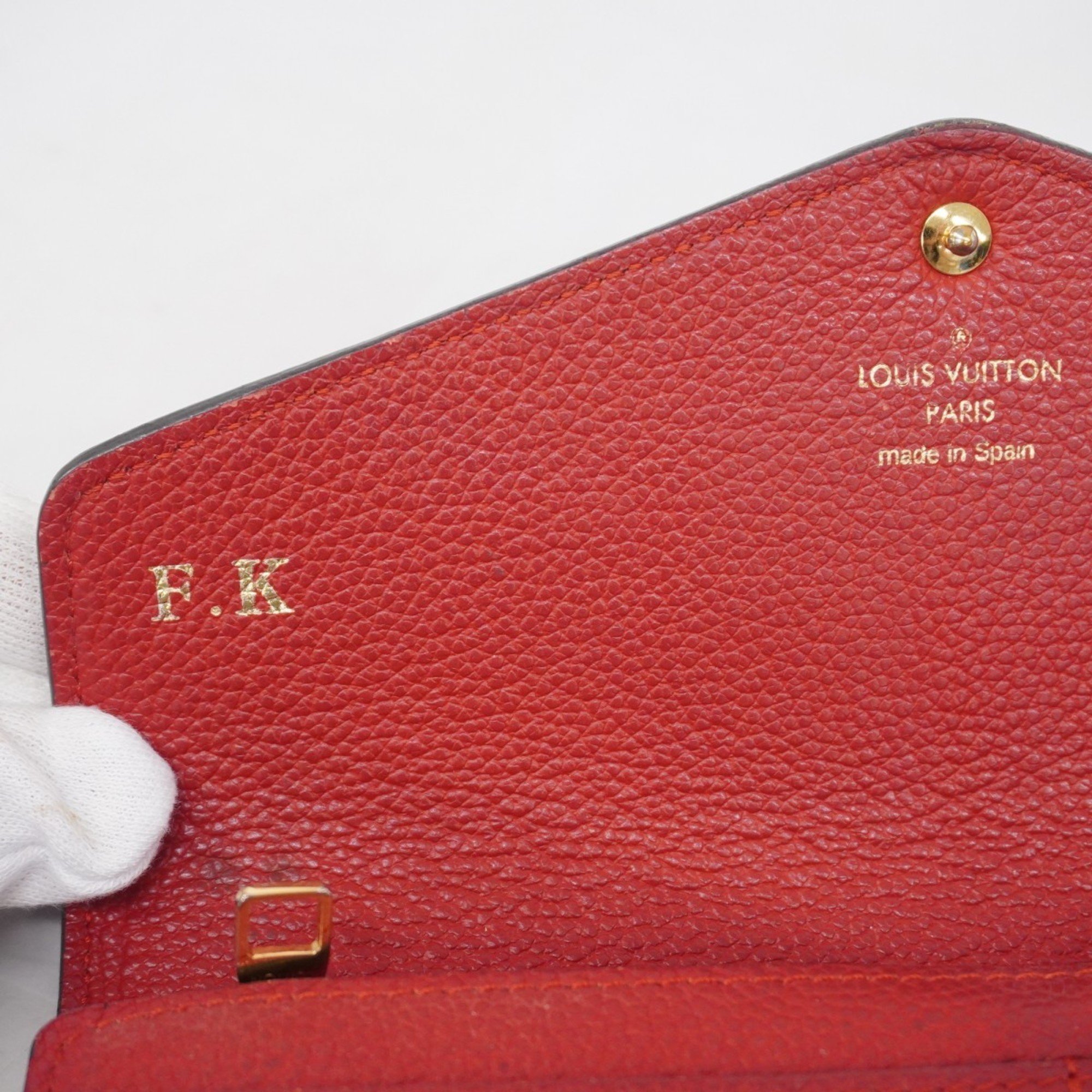 Louis Vuitton Long Wallet Monogram Empreinte Portefeuille Sarah M61181 Cerise Ladies