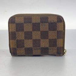 Louis Vuitton Wallets & Coin Cases Damier Zippy Purse N63070 Ebene Men's Women's