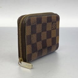 Louis Vuitton Wallets & Coin Cases Damier Zippy Purse N63070 Ebene Men's Women's