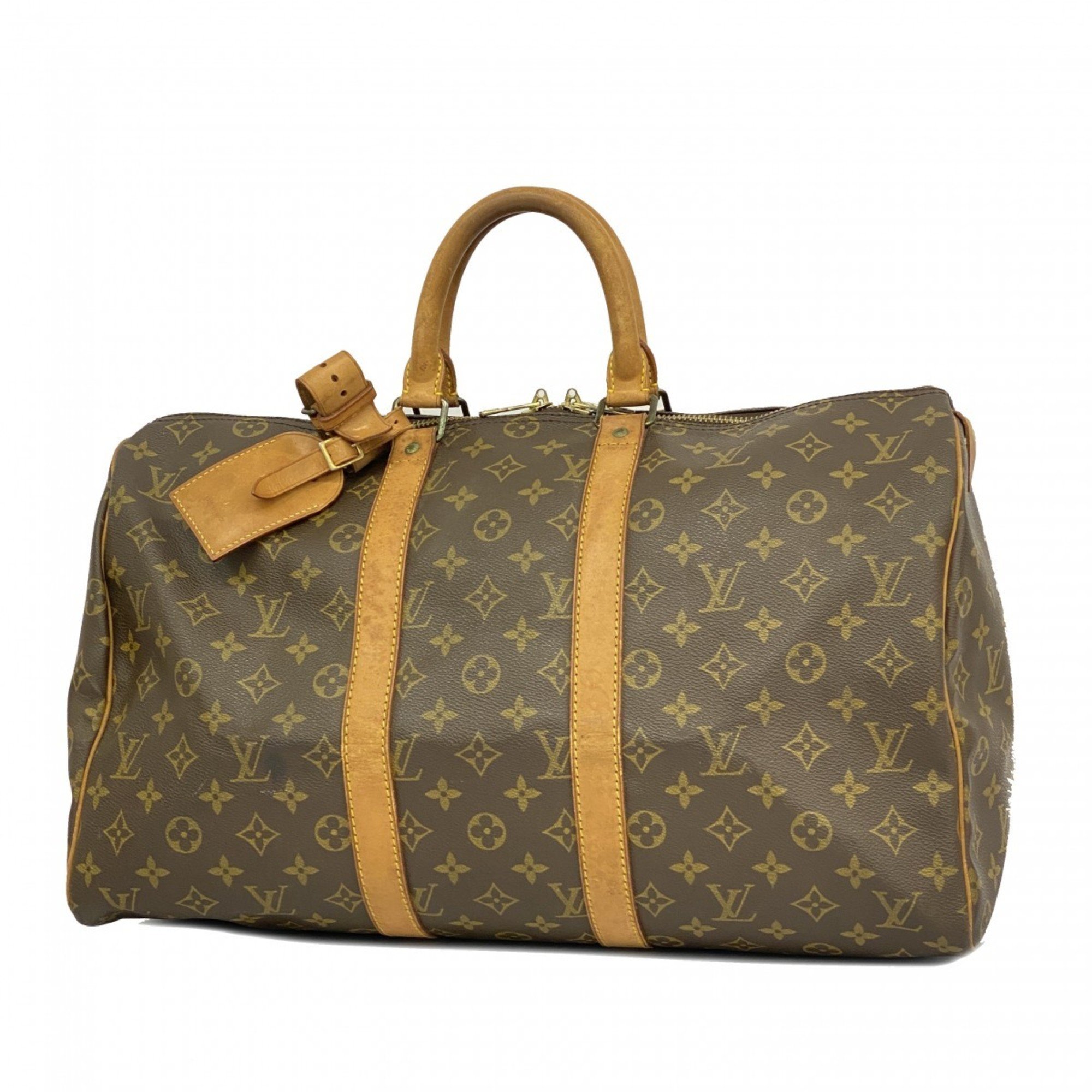 Louis Vuitton Boston Bag Monogram Keepall 45 M41428 Brown Men's Women's