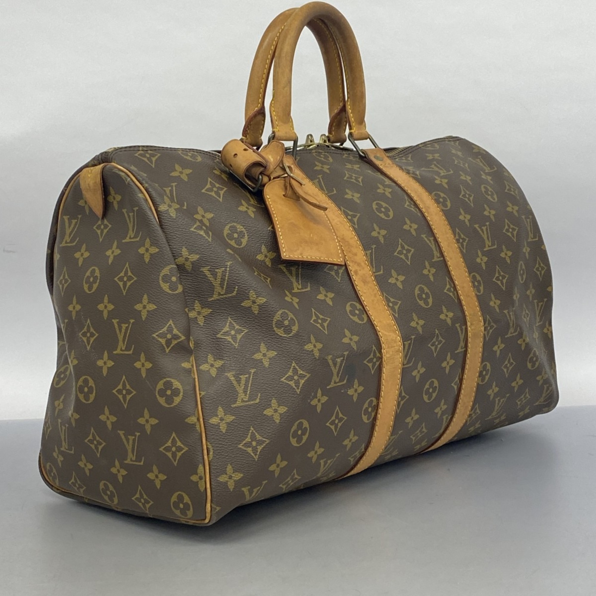 Louis Vuitton Boston Bag Monogram Keepall 45 M41428 Brown Men's Women's