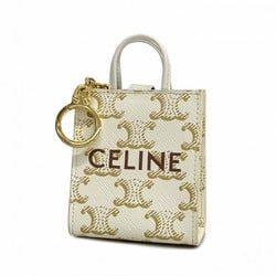 Celine Triomphe Keychain White Women's