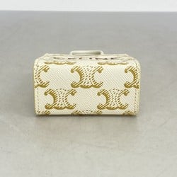 Celine Triomphe Keychain White Women's