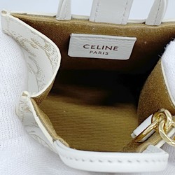 Celine Triomphe Keychain White Women's