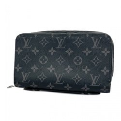 Louis Vuitton Long Wallet Monogram Eclipse Zippy XL M61698 Black Men's