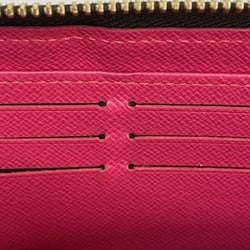 Louis Vuitton Long Wallet Monogram Bay Zippy M41905 Brown Fuchsia Women's