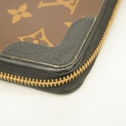 Louis Vuitton Long Wallet Monogram Zippy Retiro M61855 Brown Black Men's