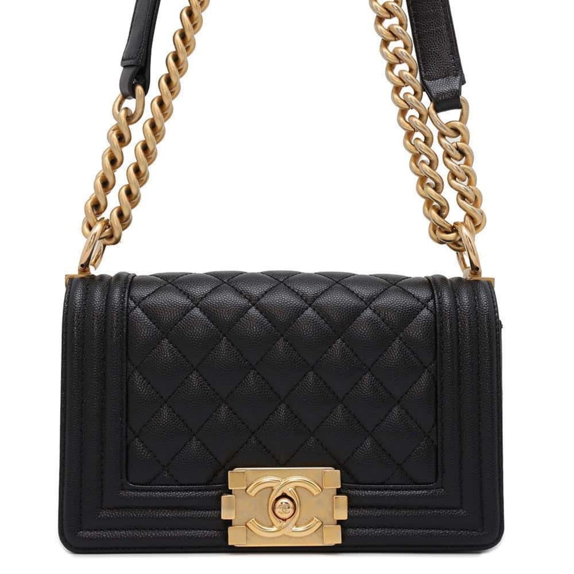 Chanel Chain Shoulder Bag Boy Small Matelasse Coco Mark A67085 CHANEL Black