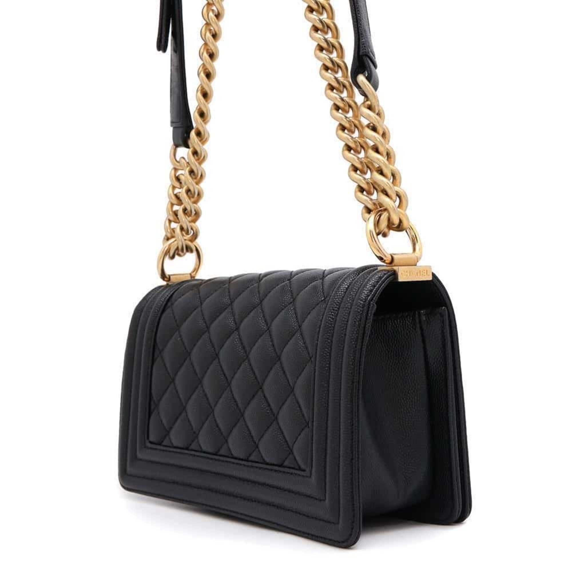 Chanel Chain Shoulder Bag Boy Small Matelasse Coco Mark A67085 CHANEL Black