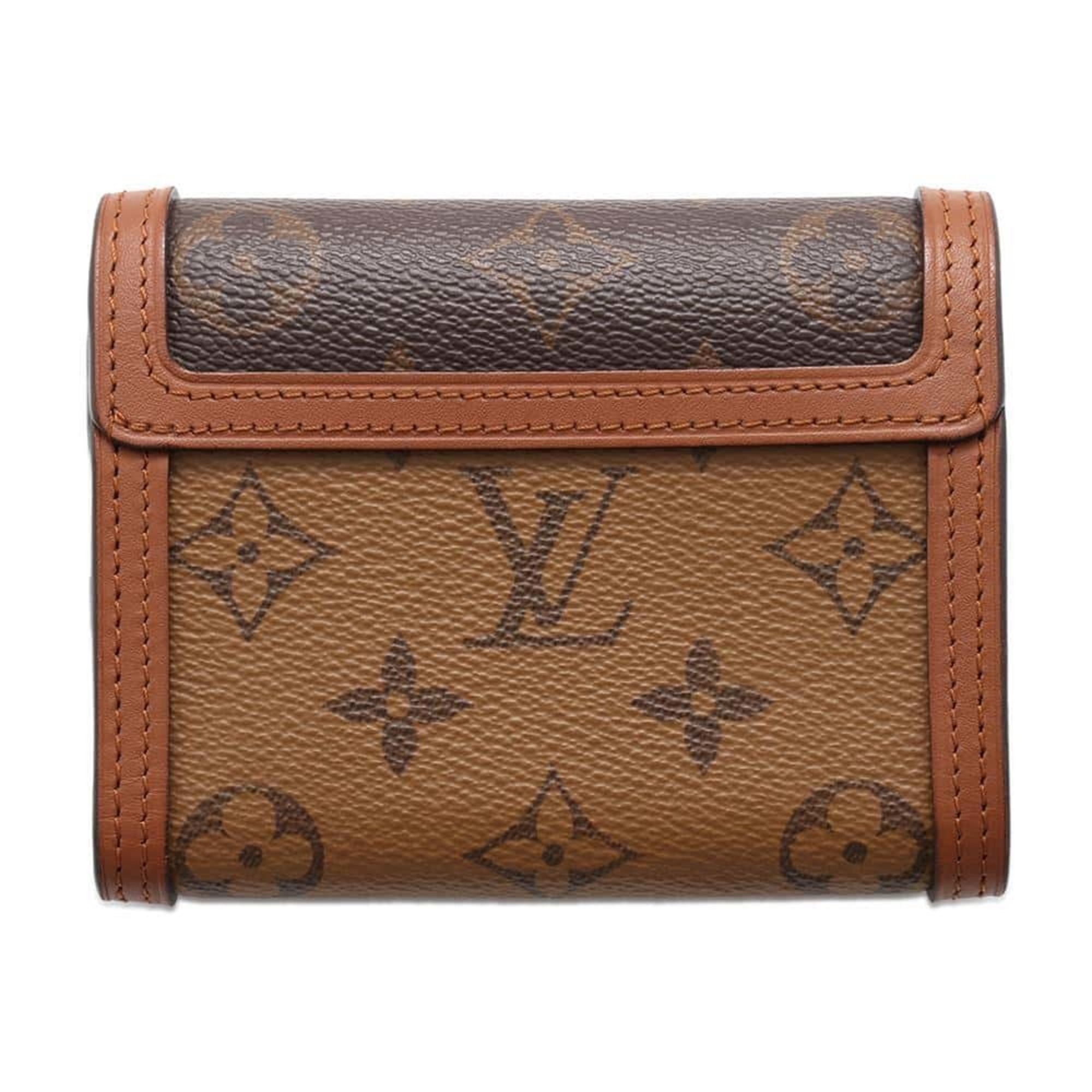 Louis Vuitton Tri-fold Wallet Monogram Reverse Portefeuille Dauphine Compact M68725