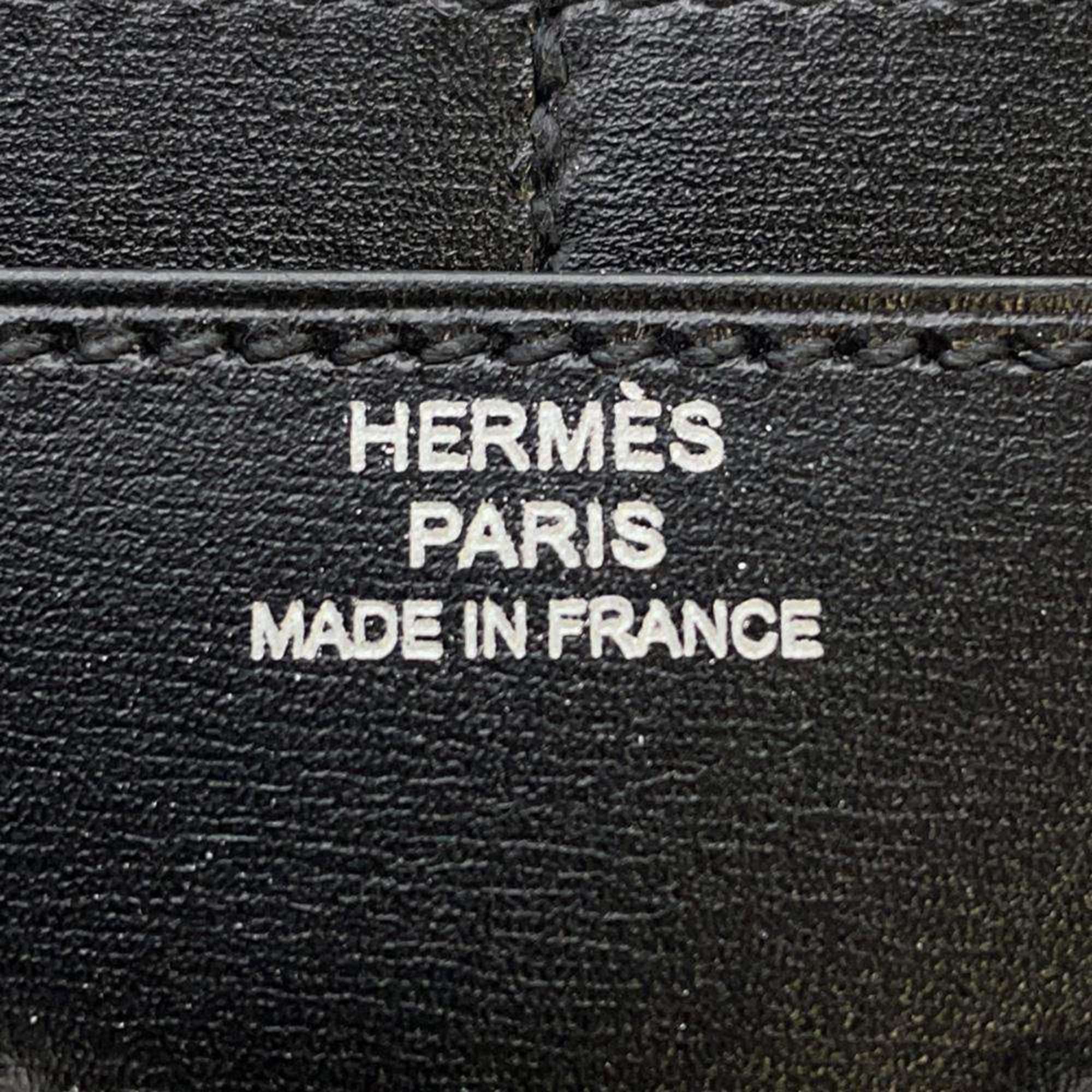 Hermes Wallet Constance Compact Black Tadelakt O Stamp HERMES