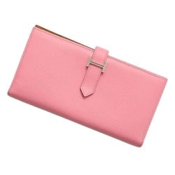 Hermes Long Wallet Bearn Soufflet Verso Rose Azalee Biscuit Epson Z Engraved