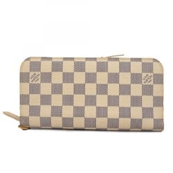 Louis Vuitton Long Wallet Damier Azur Portefeuille Ansolite N63072 White Women's