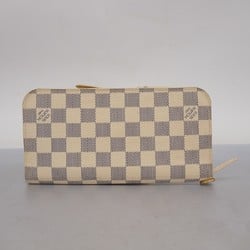 Louis Vuitton Long Wallet Damier Azur Portefeuille Ansolite N63072 White Women's