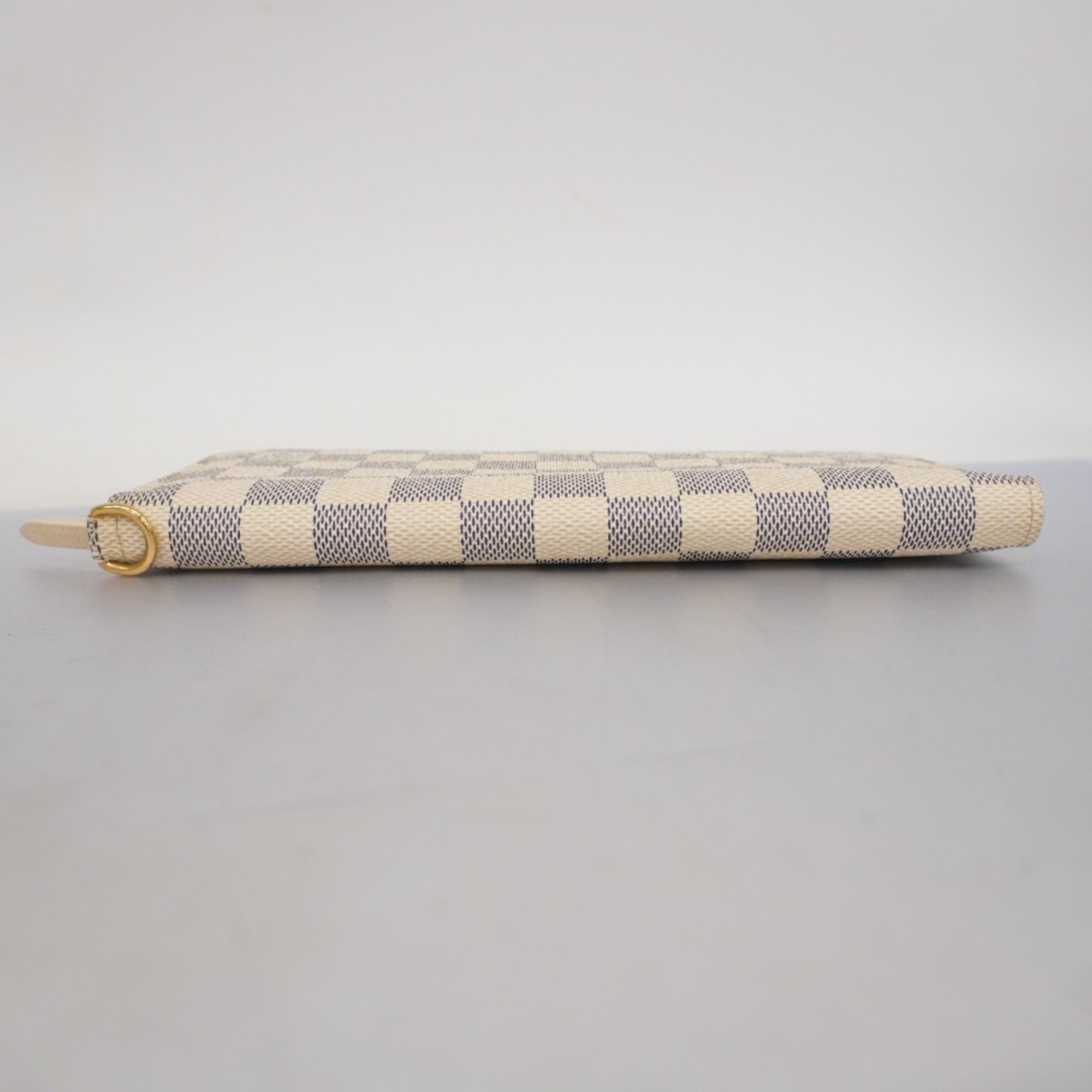 Louis Vuitton Long Wallet Damier Azur Portefeuille Ansolite N63072 White Women's