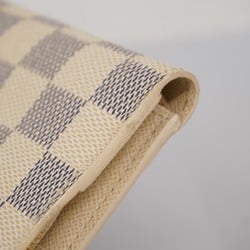 Louis Vuitton Long Wallet Damier Azur Portefeuille Ansolite N63072 White Women's