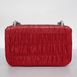 Prada Shoulder Bag Leather Red Women's