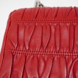 Prada Shoulder Bag Leather Red Women's