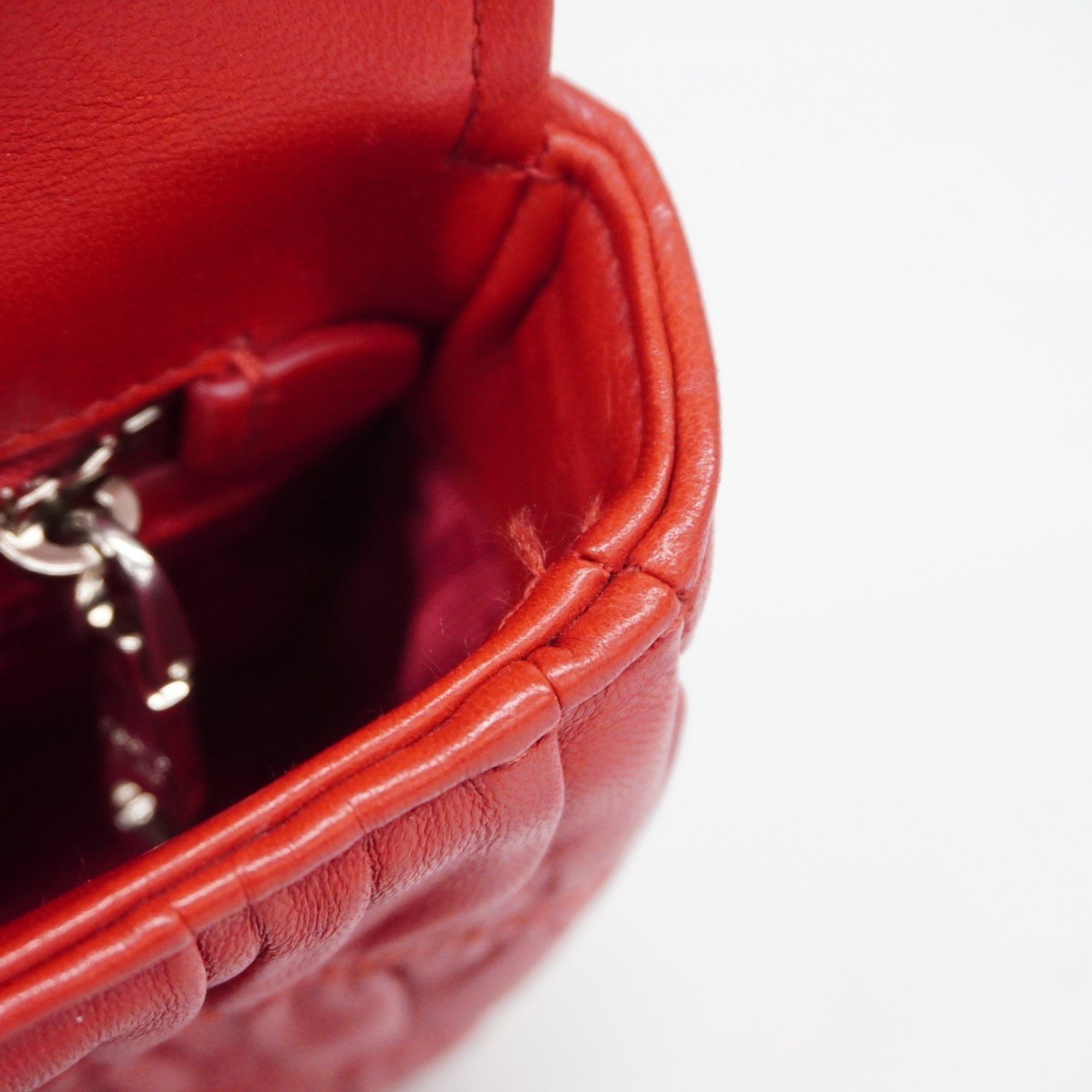 Prada Shoulder Bag Leather Red Women's