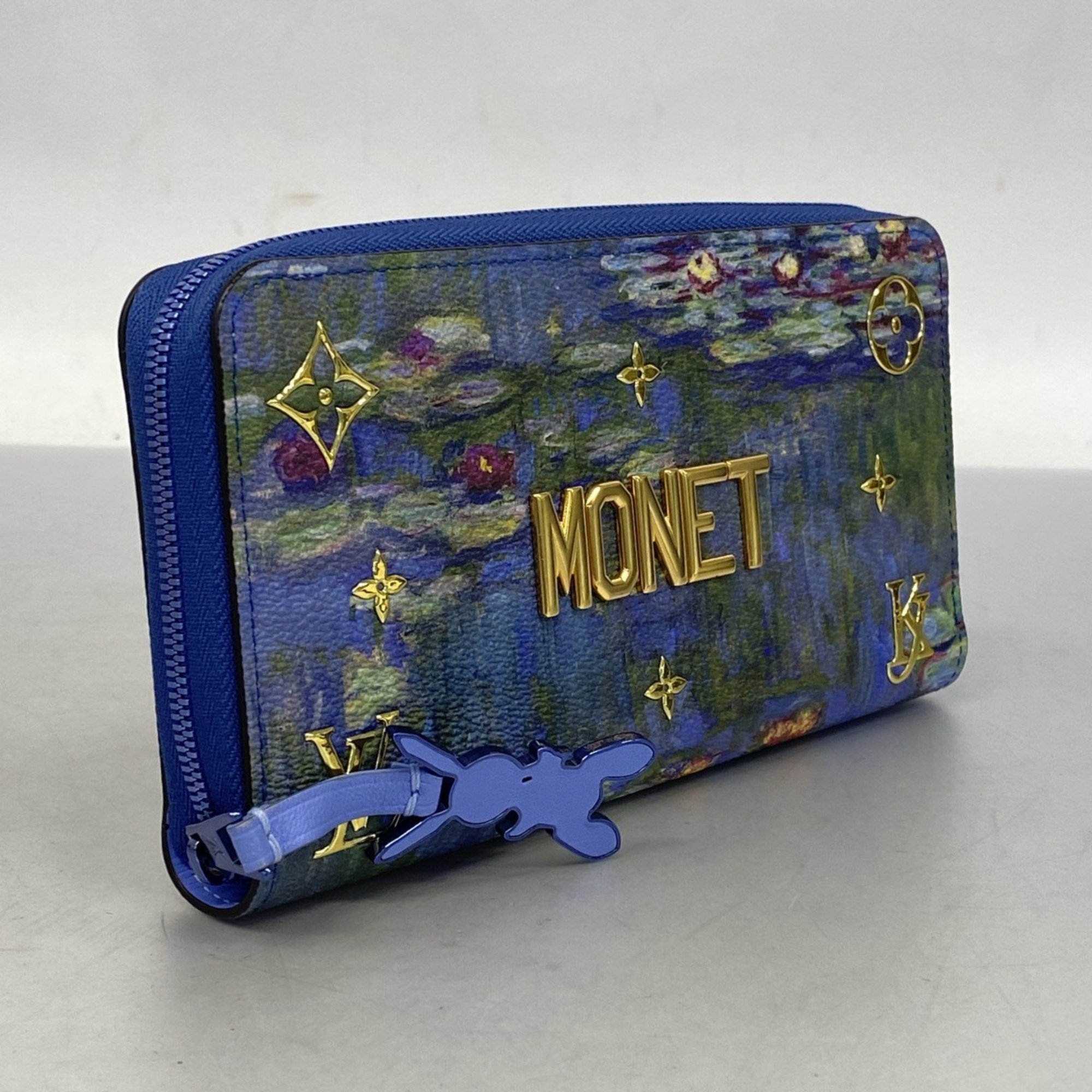 Louis Vuitton Long Wallet Masters Collection Zippy Monet M64631 Blue Ladies