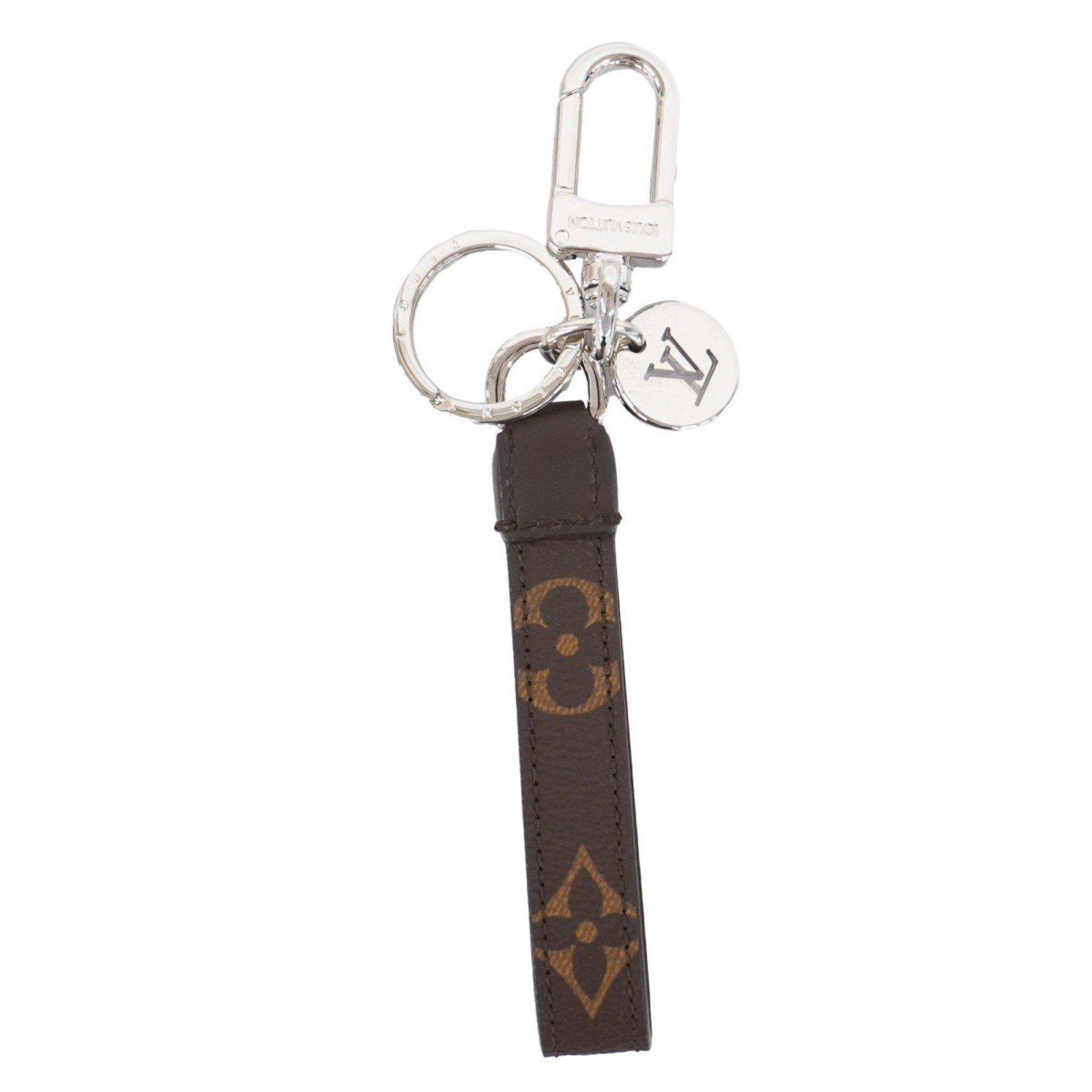 Louis Vuitton Keychain Monogram Porte Cle Dragonne M77165 Brown Men's