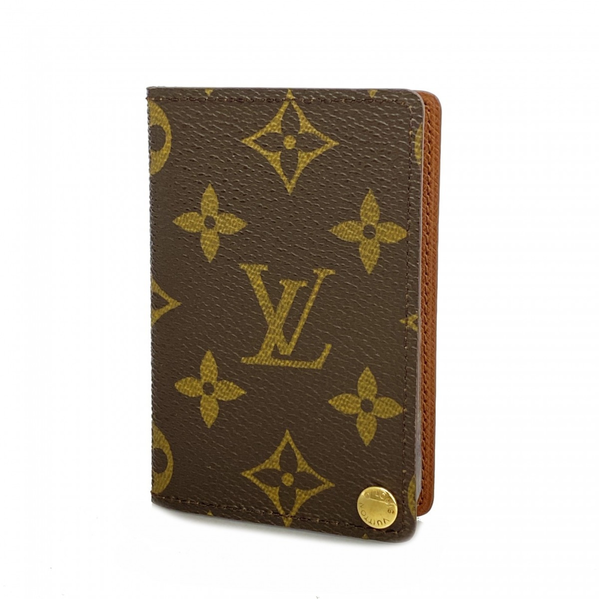 Louis Vuitton Business Card Holder/Card Case Monogram Porte Carte Credit Pression M60937 Brown Men's Women's