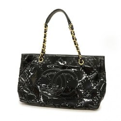 Chanel Tote Bag Patent Leather Black Women's