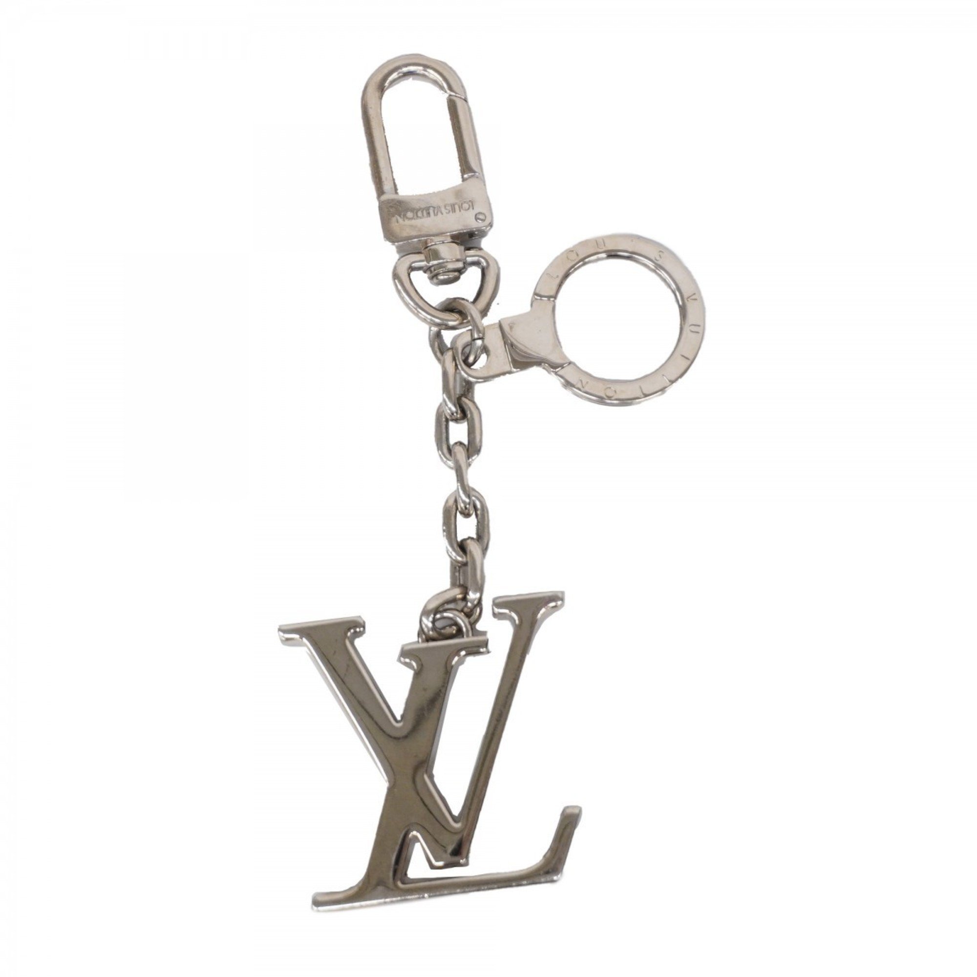 Louis Vuitton Keychain Porto Clay Initials LV M65071 Silver Men's Women's