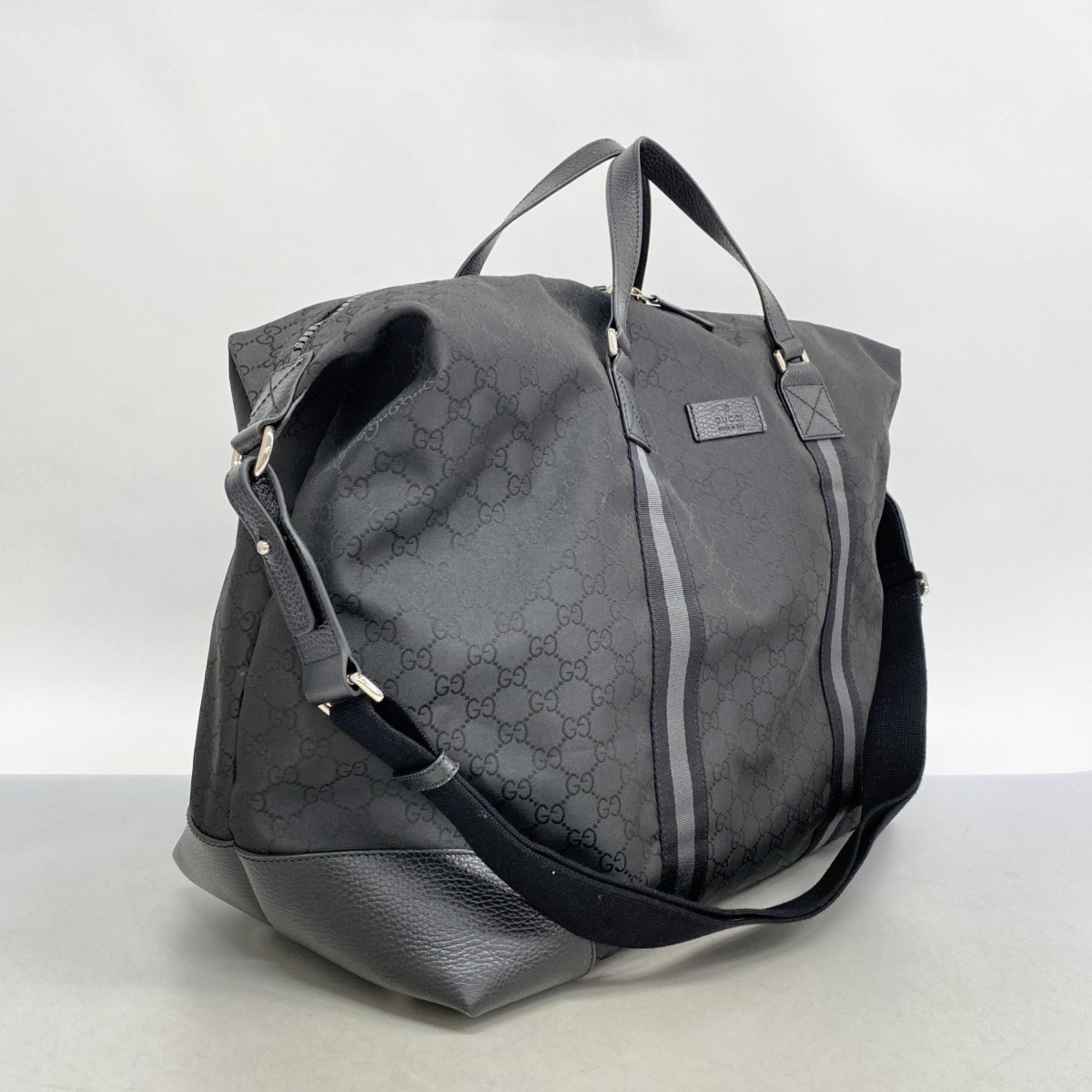 Gucci Boston Bag GG Nylon 449180 Black Men's Women's