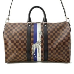 Louis Vuitton Boston Bag Damier Ebene Keepall Bandouliere N42700 Chapman Brothers 2-way Shoulder