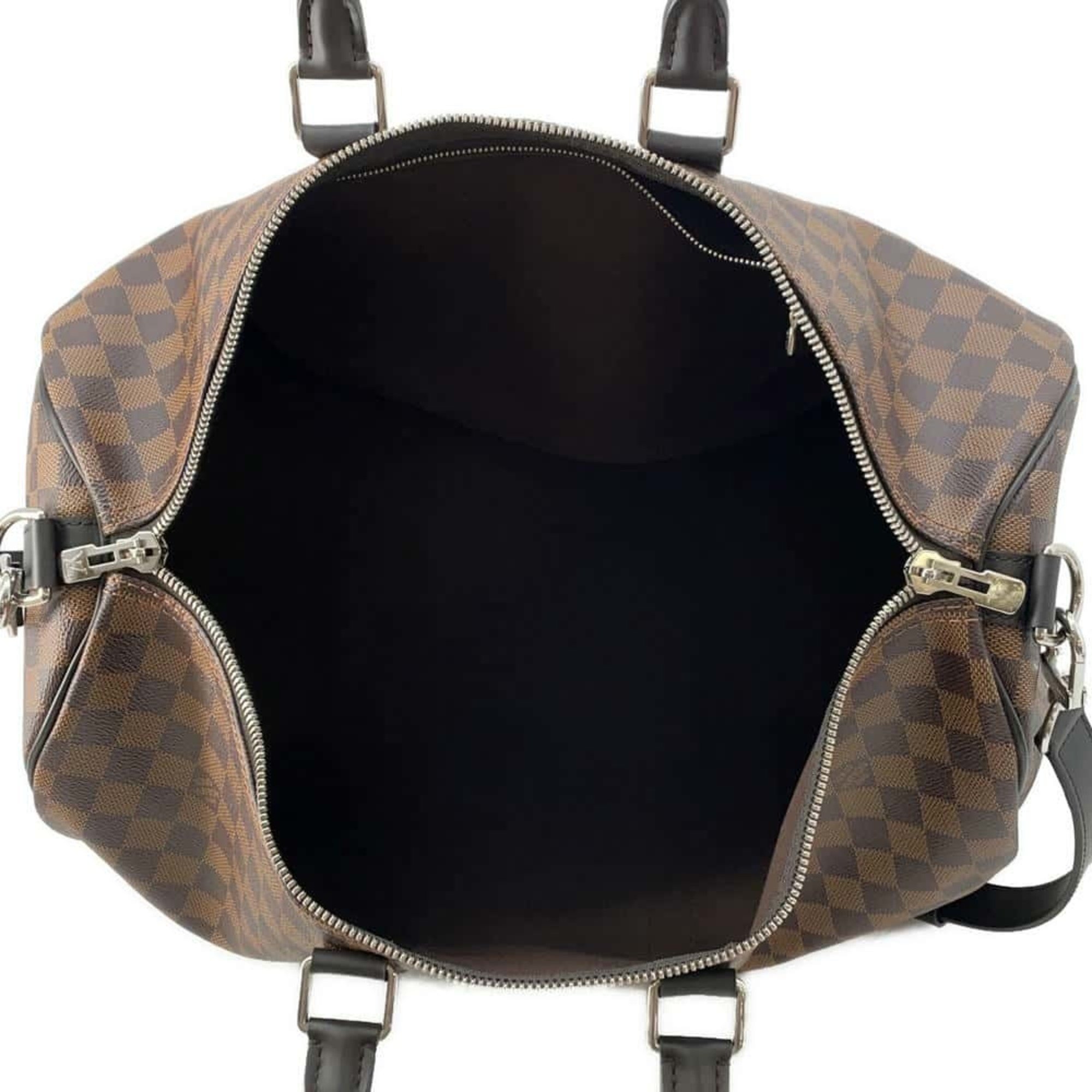 Louis Vuitton Boston Bag Damier Ebene Keepall Bandouliere N42700 Chapman Brothers 2-way Shoulder